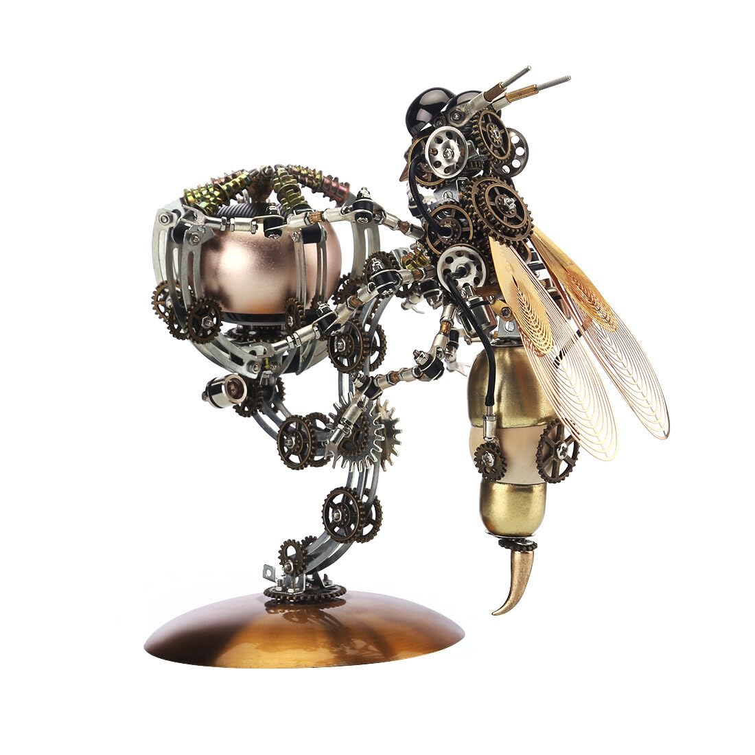 Joytopiaminds 3D Metal Puzzle for Adults, 627+PCS DIY Assemble Steampunk Wasp Speaker Model Kit with Movable Claws, Creative Decorations for Home or Office