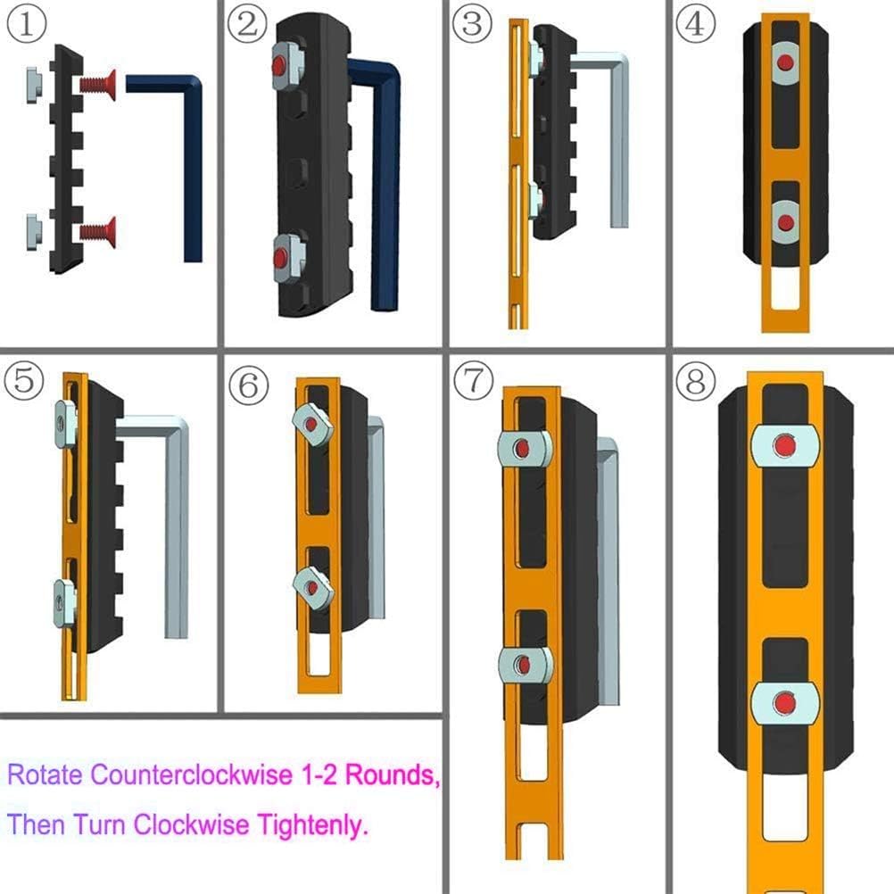 Slitte da Softair Rail Picatinny Alluminio 5 Slot Kit con Viti Dadi a T Chiave Esagonale