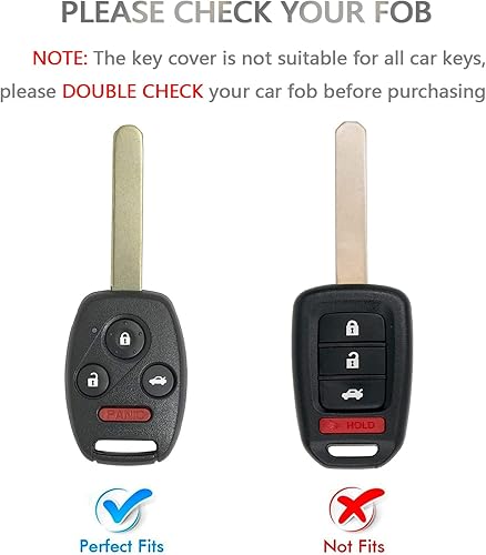 Miniatura 2 de OFFCURVE Funda protectora completa para llave de automóvil Honda Accord Crosstour CR-V Civic Element Pilot, llavero sin llave, accesorios para