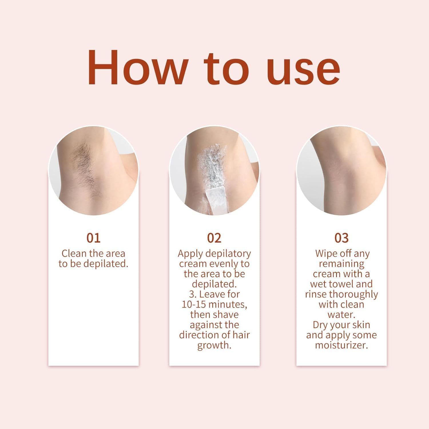 Crema depilatoria per il viso LuxevéRia 50 ml, crema depilatoria alla pesca, crema lenitiva per la cura depilatoria, trattamento per una pelle liscia per donne e uomini,3PCS