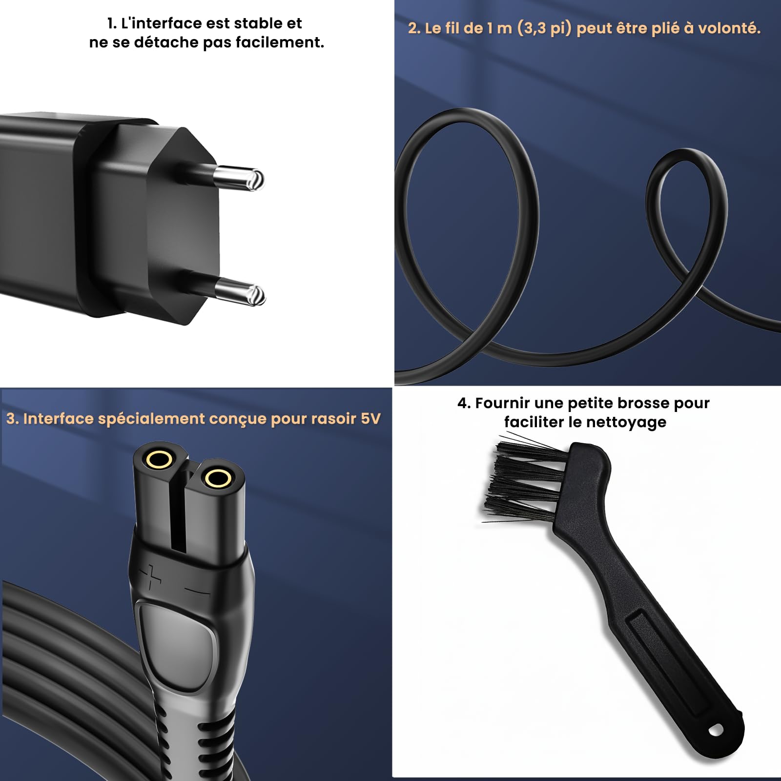 5 V Trimmer Caricabatterie Compatibile con Philips Rasoio 3000X/5000X/8000/i9000