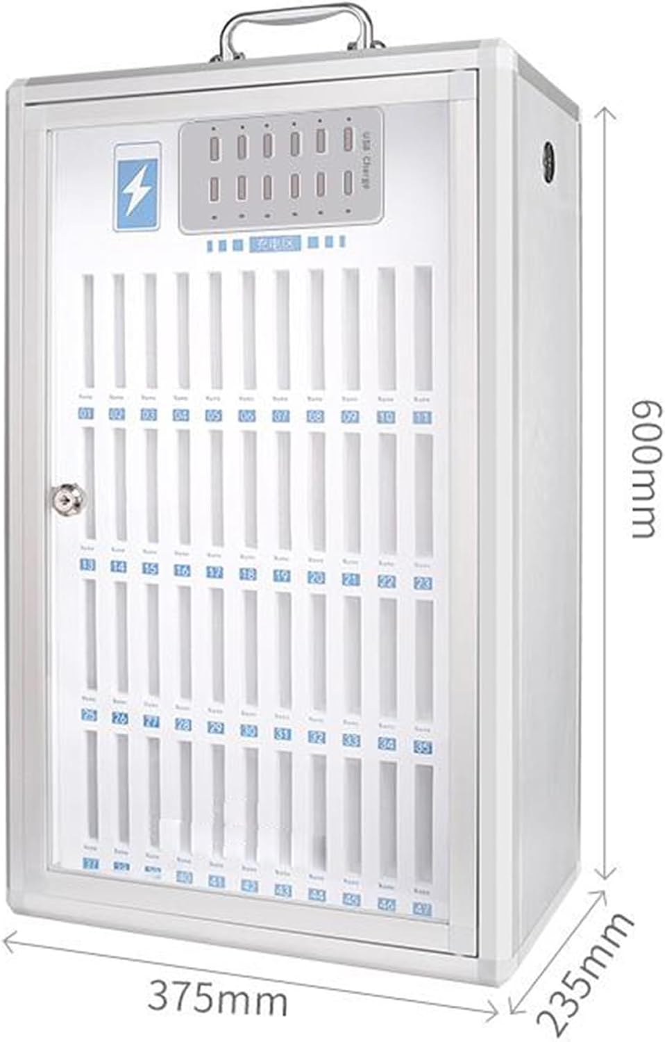 Cell Phone Locker, Locking Rechargeable Cell Phone Safe, 12/48 Position Portable Wall Mounted Cell Phone Locker for Schools, Companies and Businesses (Color : Wood Color, Size : 48 Slots)