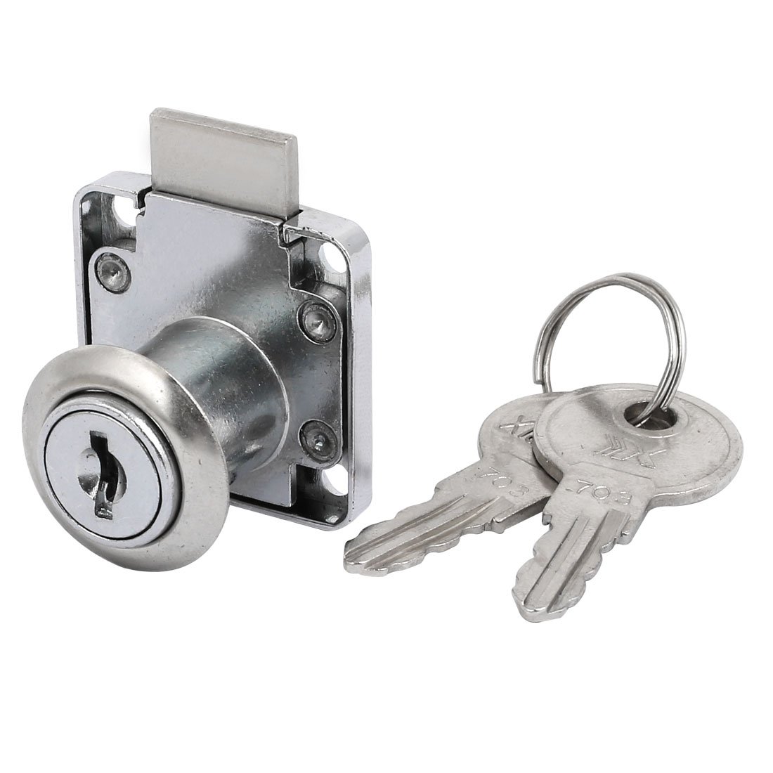 Generic Cabinet Glovebox Drawer Cupboard Metal Cam Lock Locker Silver Tone