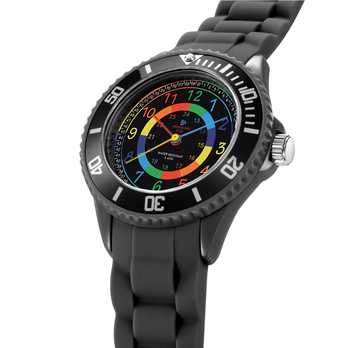 Alienwork Kids Orologio di Apprendimento Bambini Ragazzi Ragazze Tempo di Apprendimento Impermeabile 5 ATM