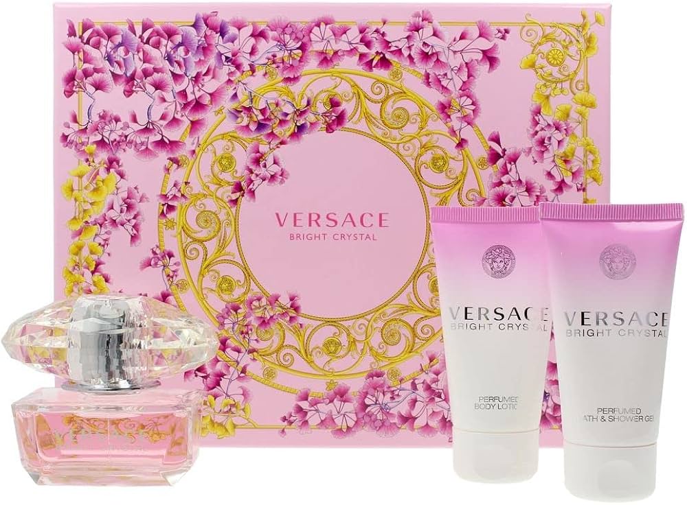 【 新品未使用 VERSACE Bright Crystal ギフトセット 】 Versace Bright Crystal by Versace for Women - 3 Pc Gift Set 1.7oz