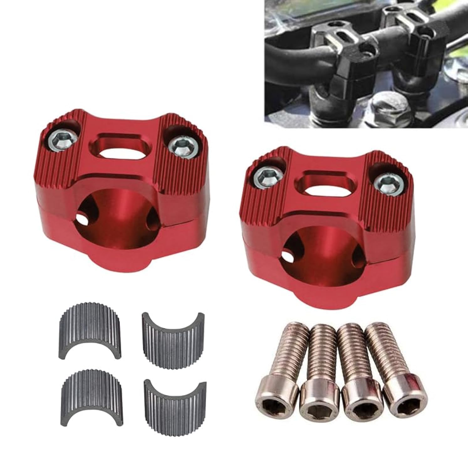 Universal Motorcycle 7/8" 1 1/8" 22MM 28MM CNC Aluminum Handlebar Handle Risers Adjustable Fat Bar Adapter Mount Clamps Universal For EXC KLX KXF YZF CRF XR SX SXF XCW WR YZ Dirt Pit Bike