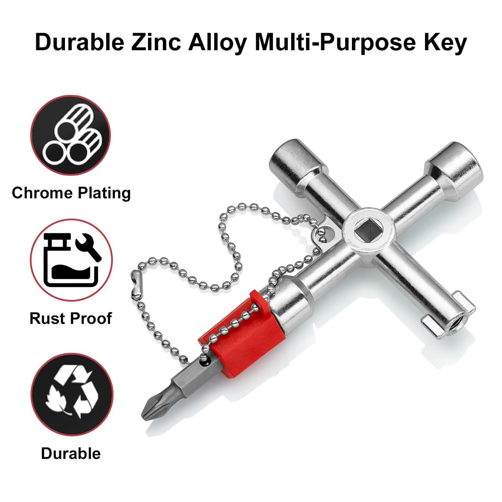 Luyizi Wrench Sets, 5 in 1 Cross Switch Key, 4-Way Sillcock Key