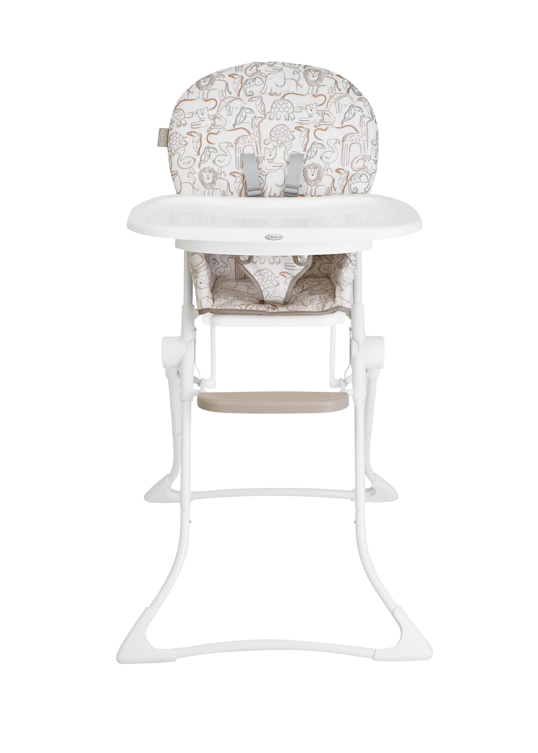 Graco - MiniLite™ Seggiolone con chiusura compatta, leggero con soli 4,7 kg, da 6 mesi fino a 3 anni circa (max. 15kg), fantasia Safari
