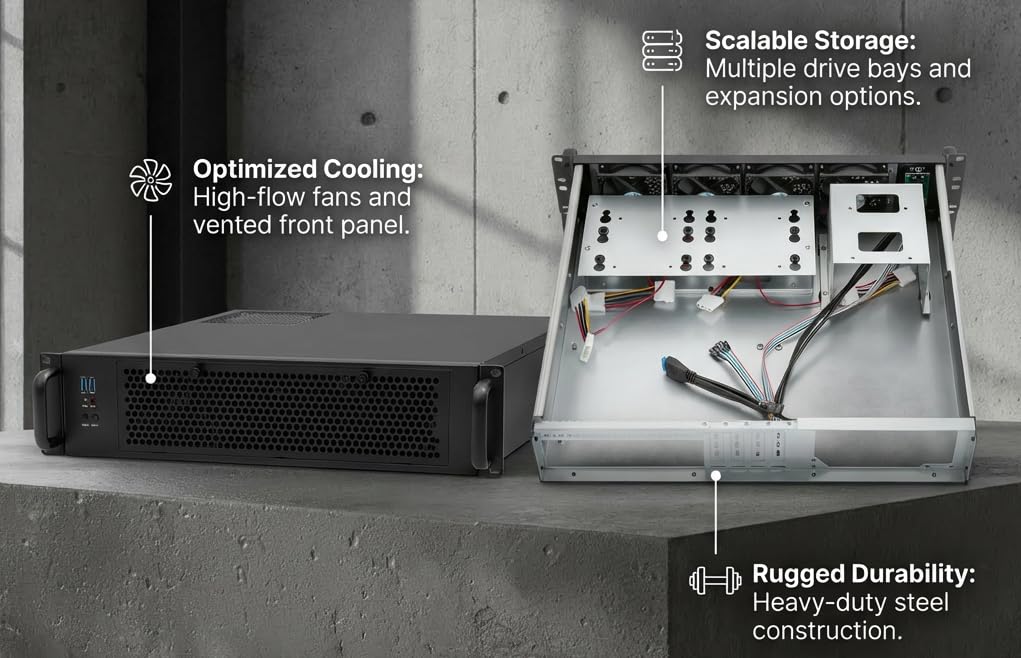 Amazon.co.jp: IPCHASSIS MicroATX | Mini-ITX 2U ラックマウント産業