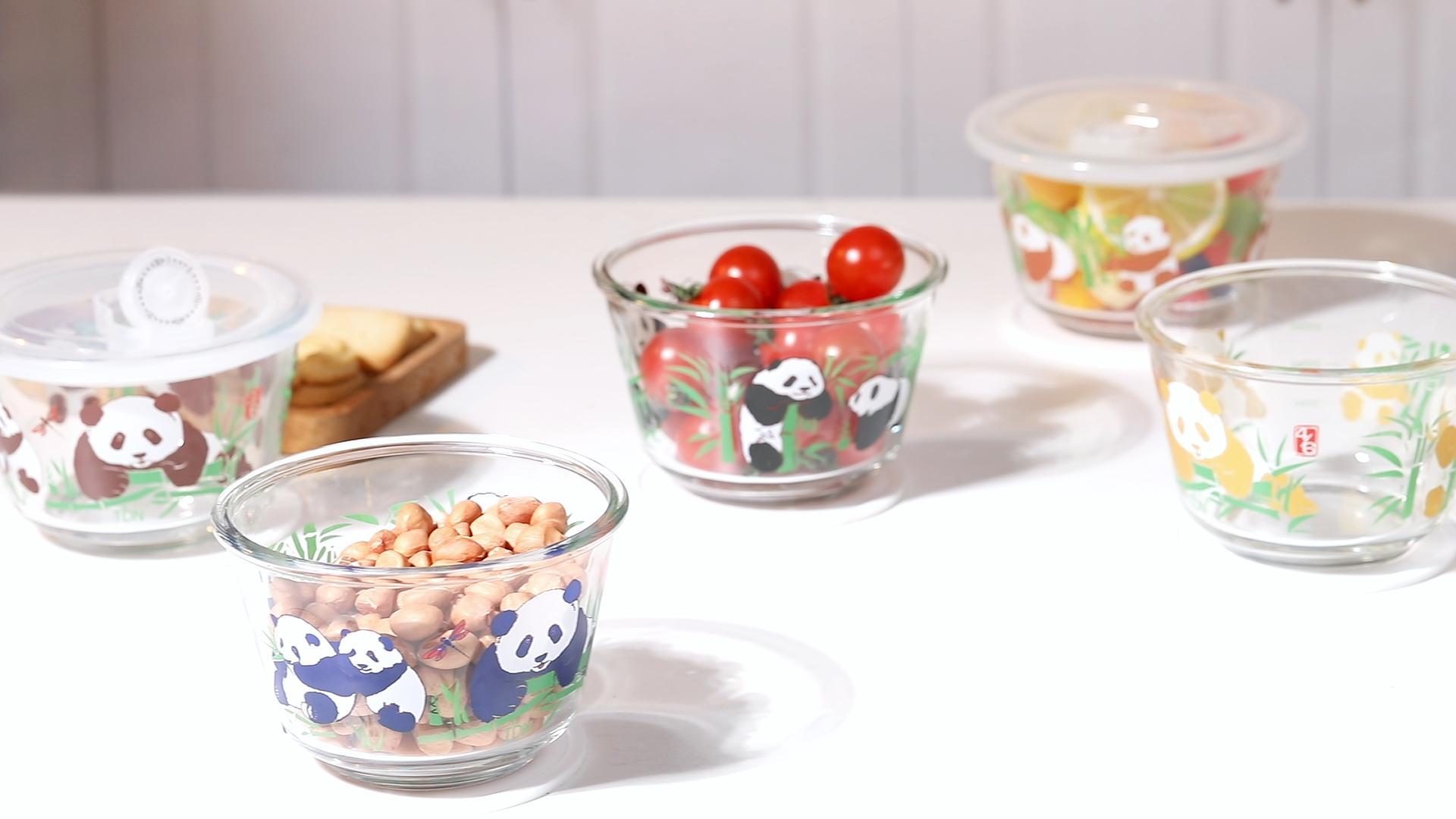 Amazon｜TDN パンダ 耐熱ガラス容器 保存容器 ぱんだ 480ml 電子