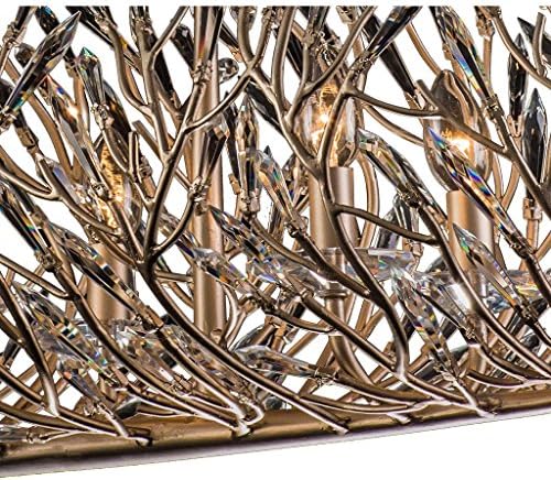 Varaluz Bask 6-Light Linear Pendant - Gold Dust Finish with Clear Premium Crystal Accents