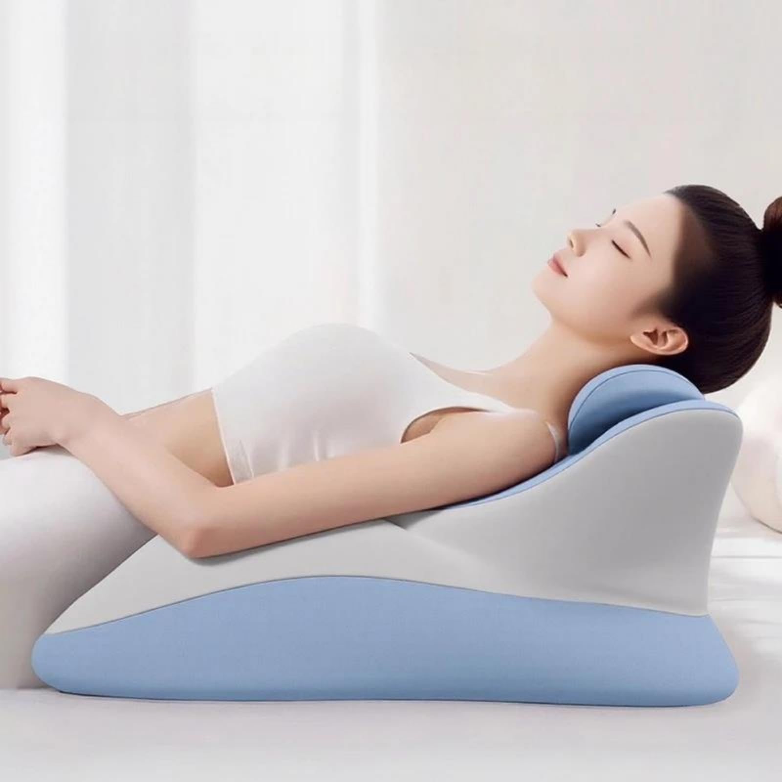 Ergonomiczna poduszka z pianki pamięciowej do leżenia na brzuchu, z wgłębieniem piersiowym i schowkami na ramiona, pralna poszewka do wypoczynku domowego