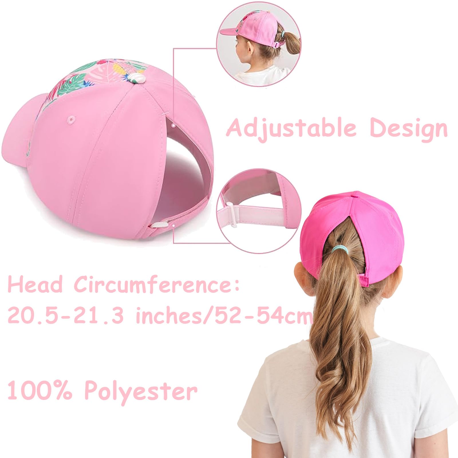 Cappello da baseball unisex per bambini, per il tempo libero, per ragazze, protezione solare, regolabile, estivo, cappello da sole per le ragazze, 3-10 anni