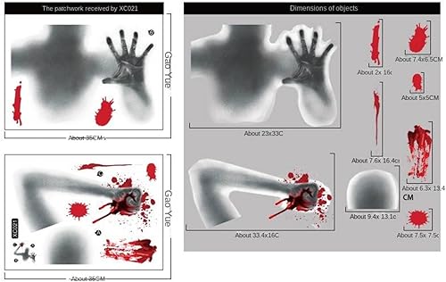 Miniatura 7 de Halloween Horror Huellas de manos de sangre Huellas de manos Baño Horror Ventana Baño Etiqueta estática
