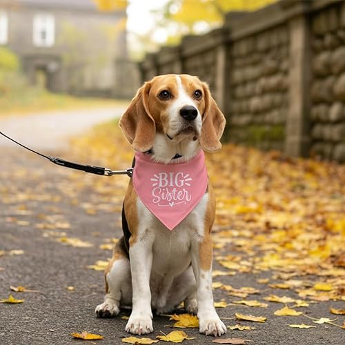 Miniatura 4 de Bandana para perro para hermana mayor, bandana para perro, accesorios de bufanda rosa para mascotas, bufanda triangular para perros pequeños,