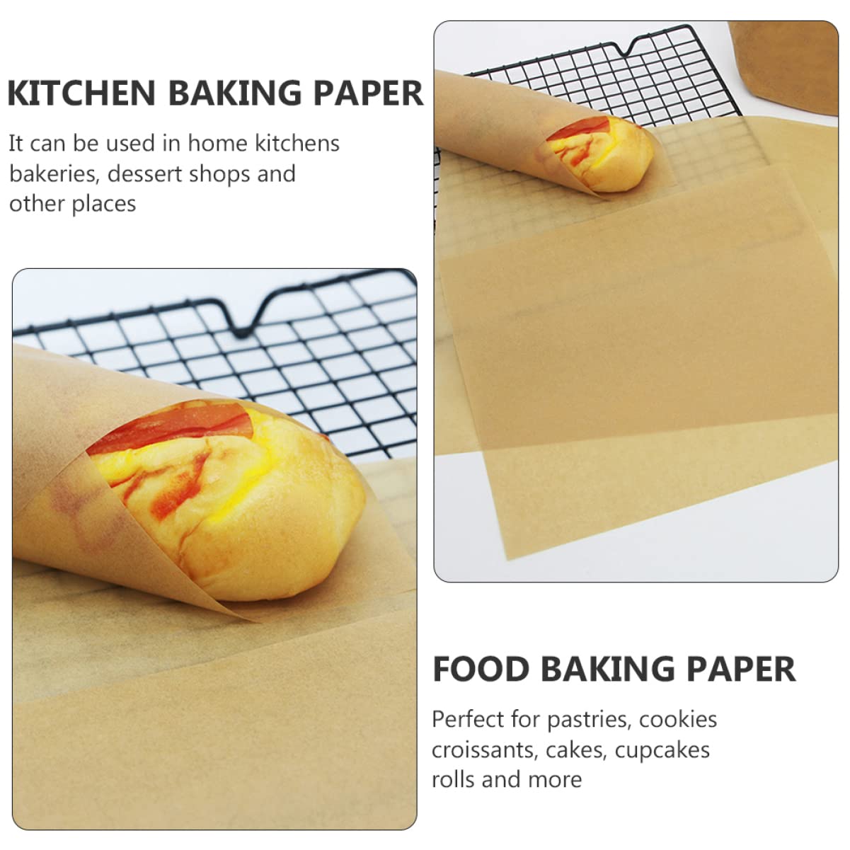 ABOOFAN 100pièces Papier Sulfurisé Feuilles Prédécoupées Antiadhésif Pour Cuisson Alimentaire Résistant Aux Hautes Températures Jusqu Pour Plaques De Cuisson Et Accessoires De Cuisine