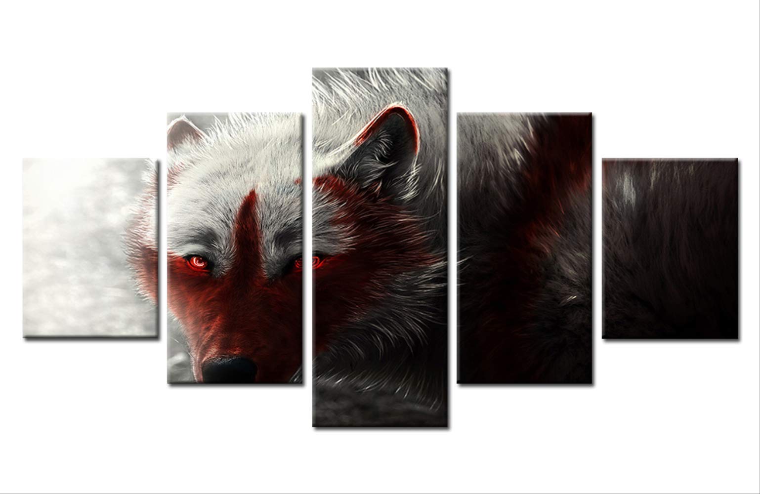 Affiches loup yeux rouges toile salon pour habiller les grands espaces vides