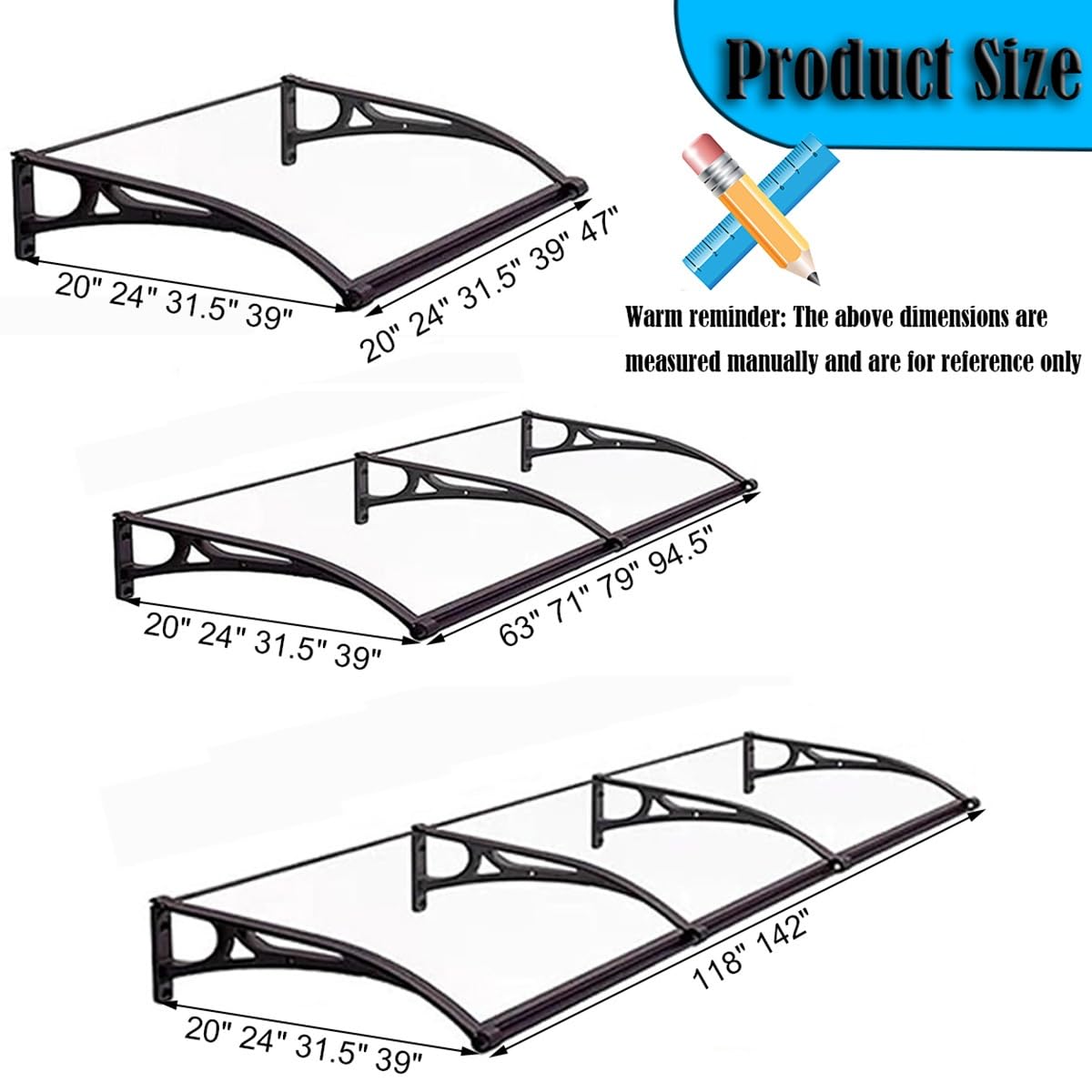 Solidny baldachim drzwiowy – 50 x 200 cm patio schronienie przed deszczem z ochroną przed promieniowaniem UV i ow, aluminiowy wspornik, niebieski design na werandę i do ogrodu