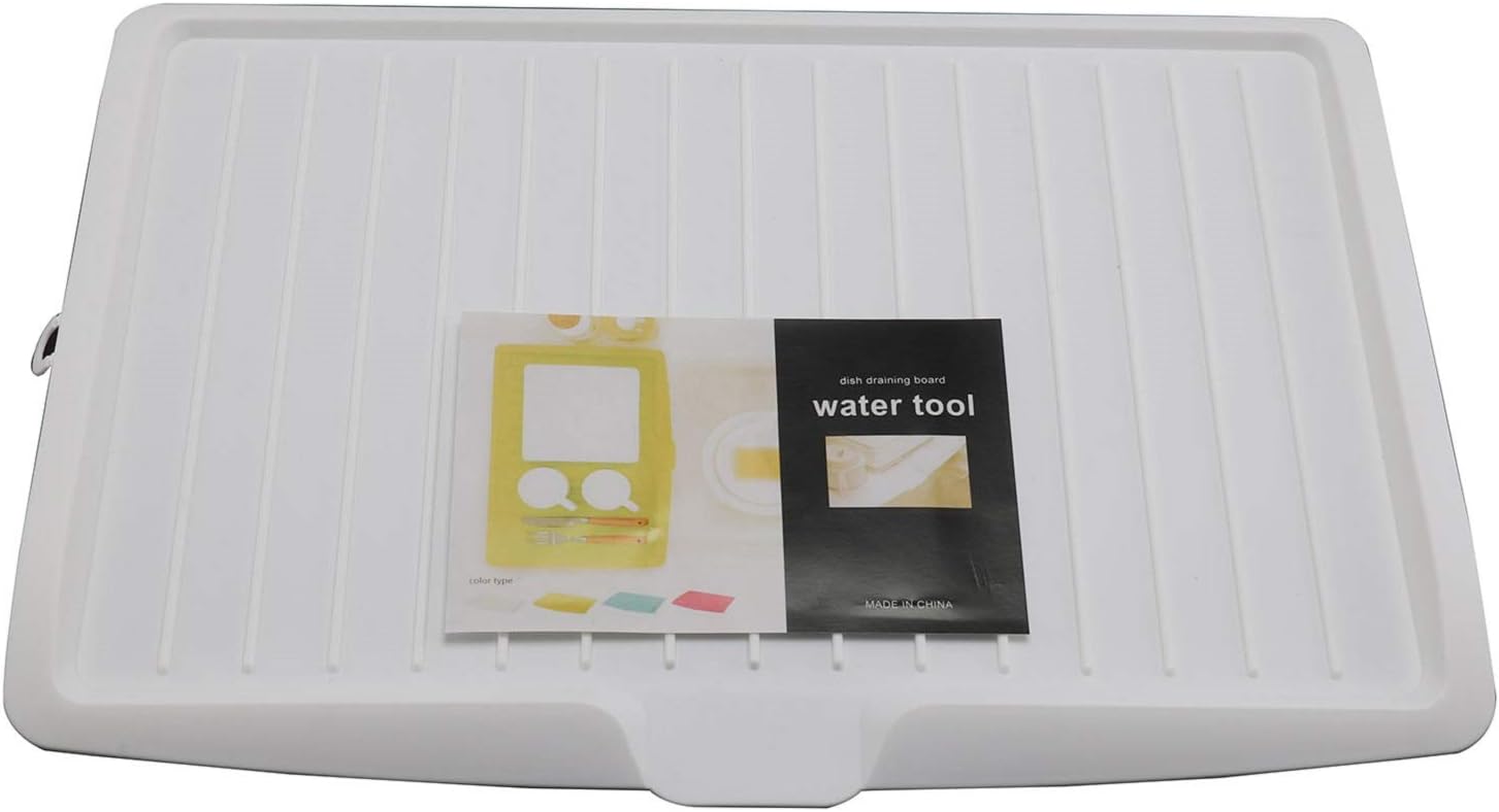 Xpork Plastic Worktop Dish Drainer Drip Tray Large Kitchen Sink Drying