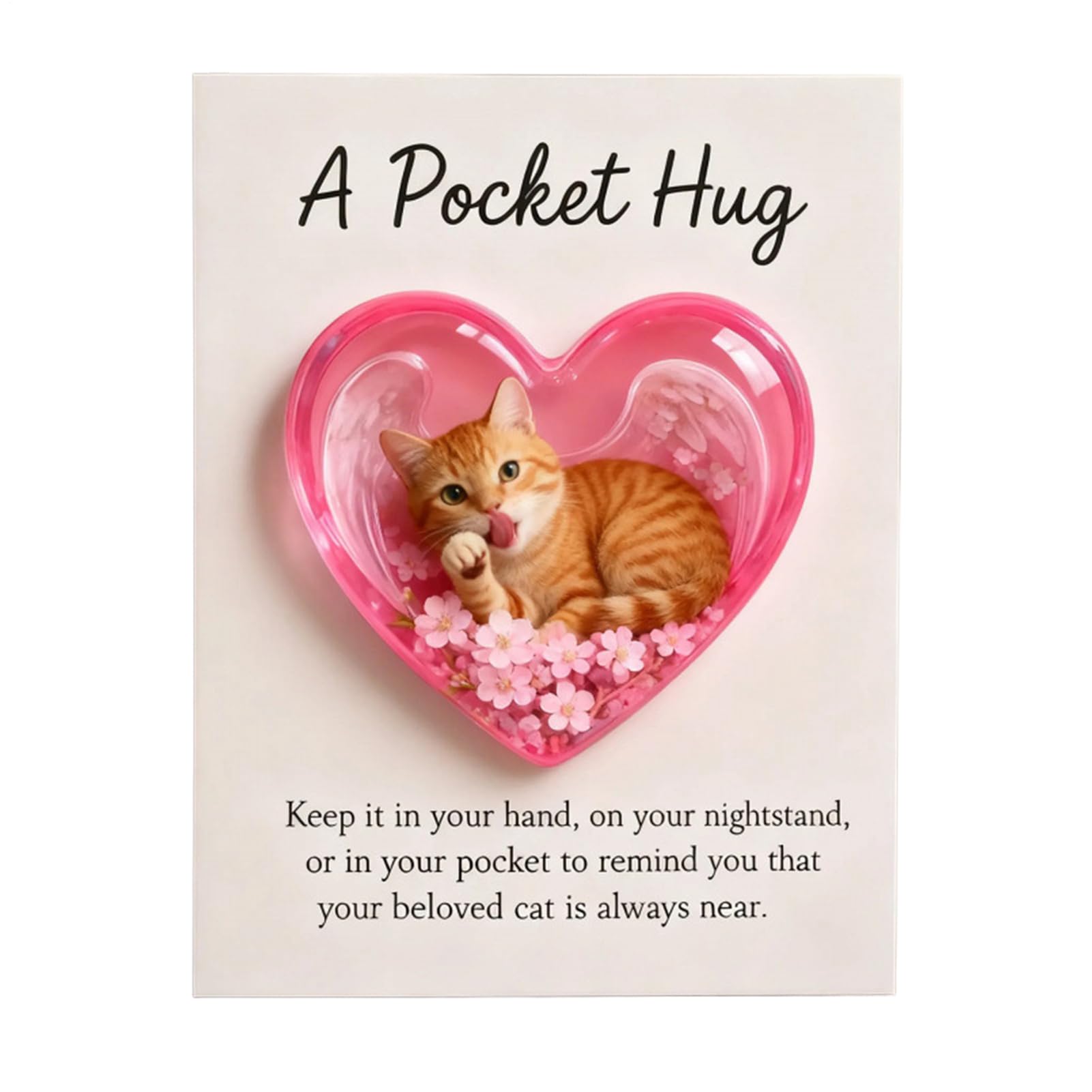 Tarjeta de recuerdo de gato y apoyo emocional para dar aliento en momentos difíciles