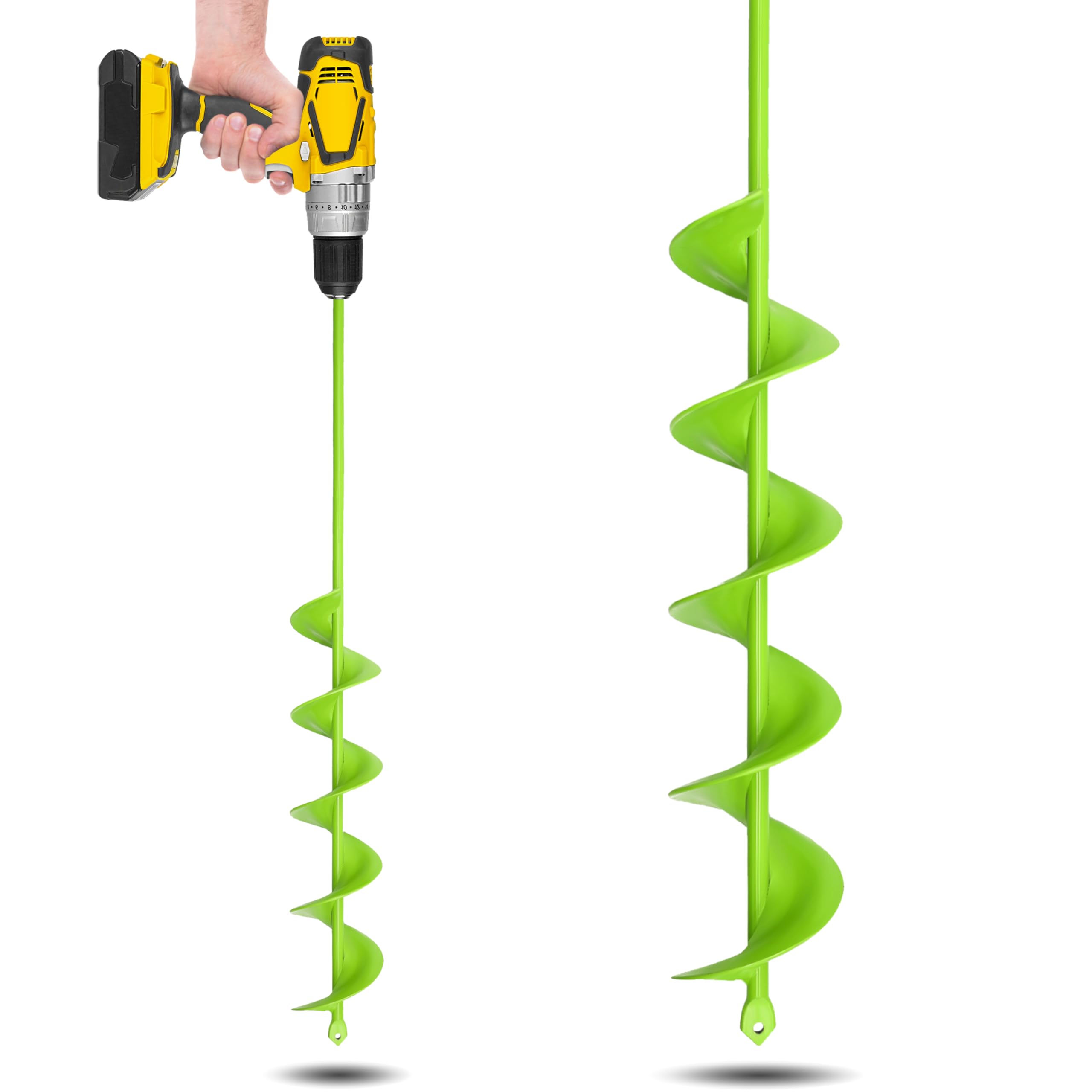 8X60cm Auger Drill Bit for Planting, Heavy Duty Garden Tools, Spiral Auger Drill Bit for Planting Bulbs Flowers, Trees