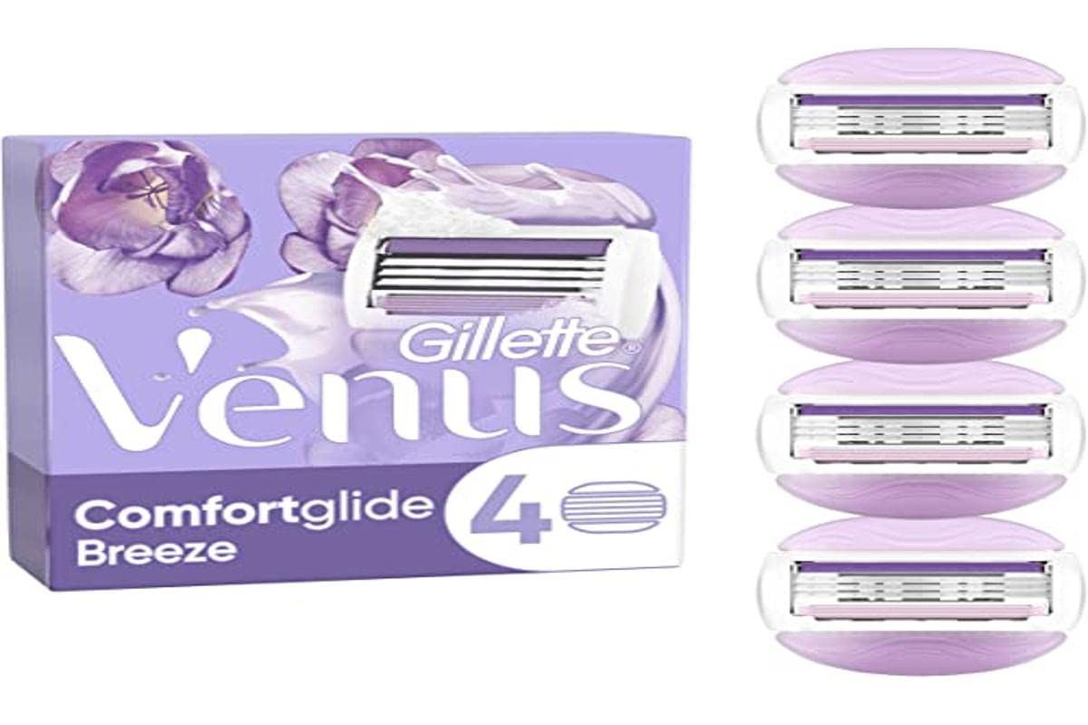 Gillette Venus Comfortglide Breeze Nachfüllklingen für Damen, mit 3 Klingen, 4 Stück