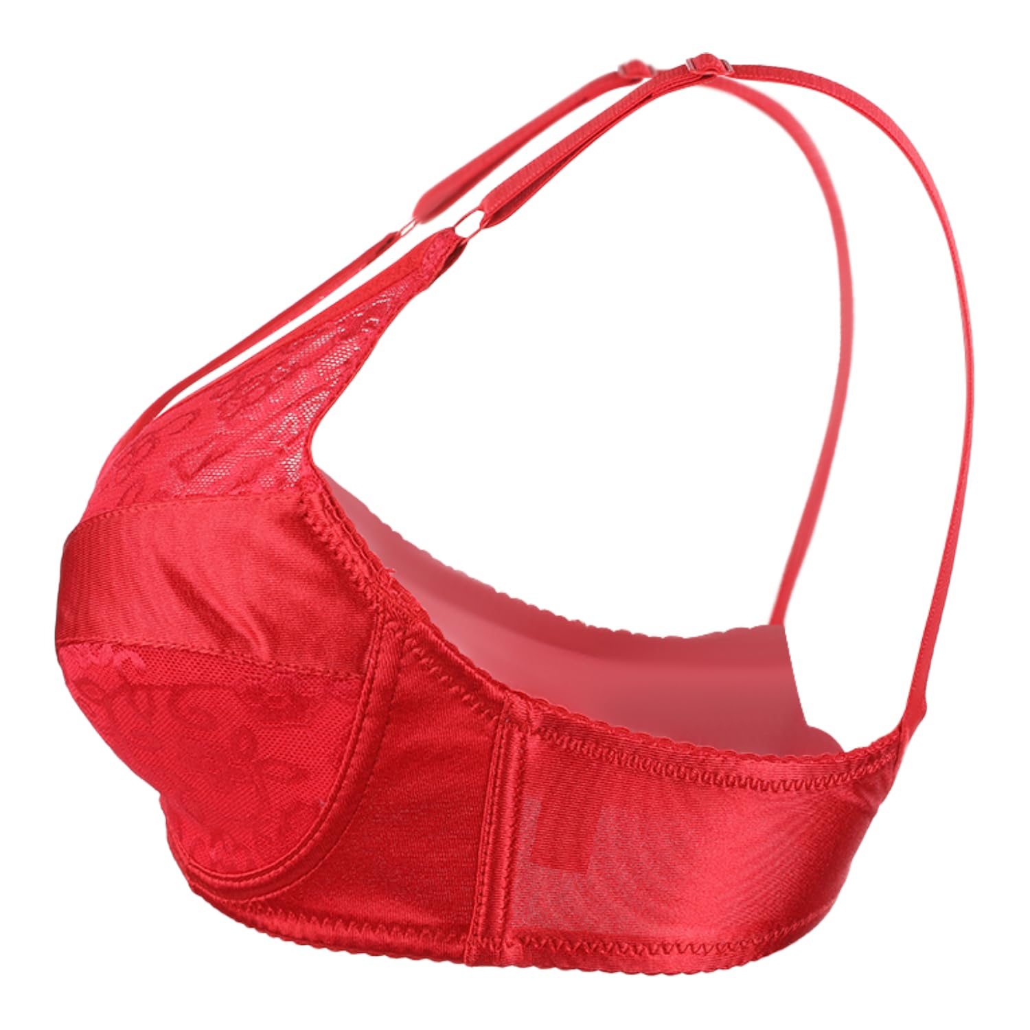 IVITA Mastektomie BH Silikon Brüste Formen Tasche Spitze BH für Mastektomie Prothese (Red, 40)