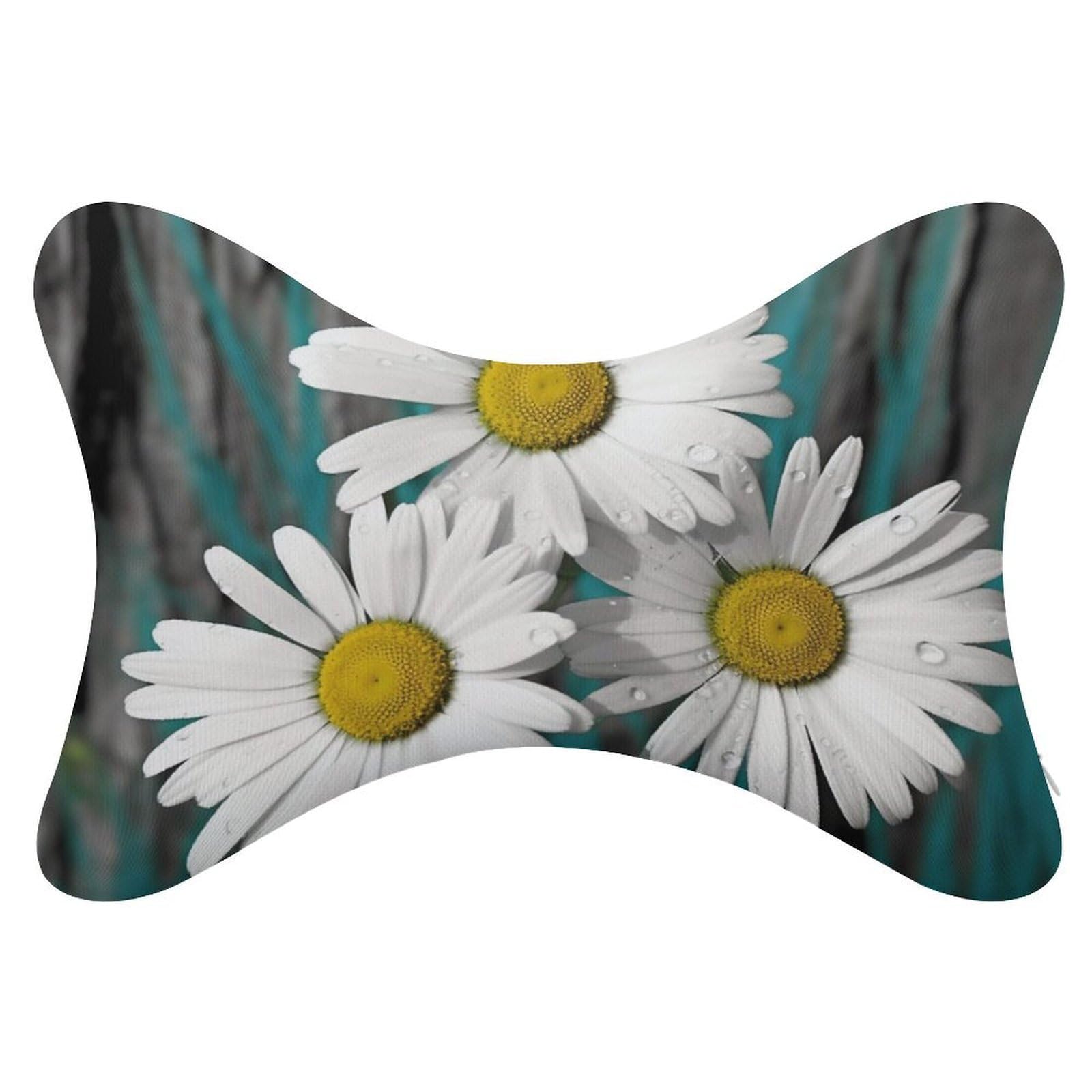 FekiLoot Daisy Flowers1 Car Headrest Set of 2,Softness Memory Foam Car Neck Pillow with Breathable Removable Cover Car Neck Support Pillow Ergonomic for Driving, Office