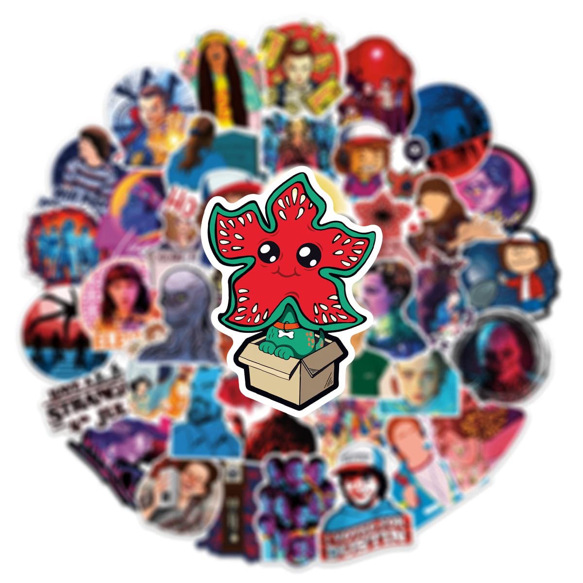 ZZZYW adesivi da 100 pezzi, fantastici bottiglie d'acqua, computer portatili, moto, biciclette, skateboard, bagagli, adesivi, patch graffiti per ragazzi, ragazze, bambini, adulti (Stranger Things)