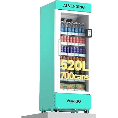 520L Ai Vending Machine, Smart Vending Machine with Card Reader, Cashless Payments, Inventory Tracking, Restock Alerts, Commercial-Grade Plug-and-Play for Business