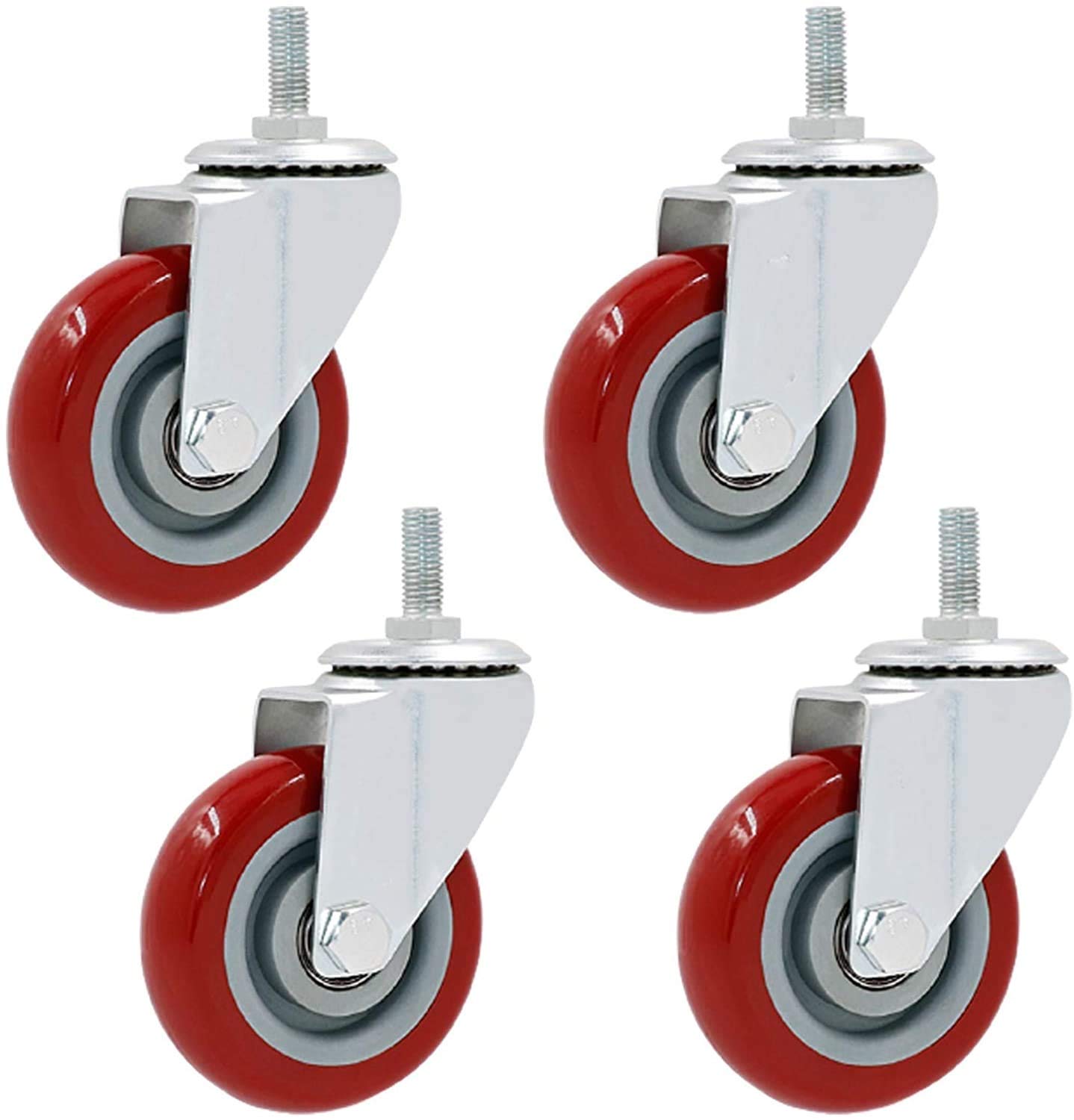 Buy Office Chair Wheels Casters Chair Casters 4 Red Caster Wheels Heavy Duty Polyurethane Castor