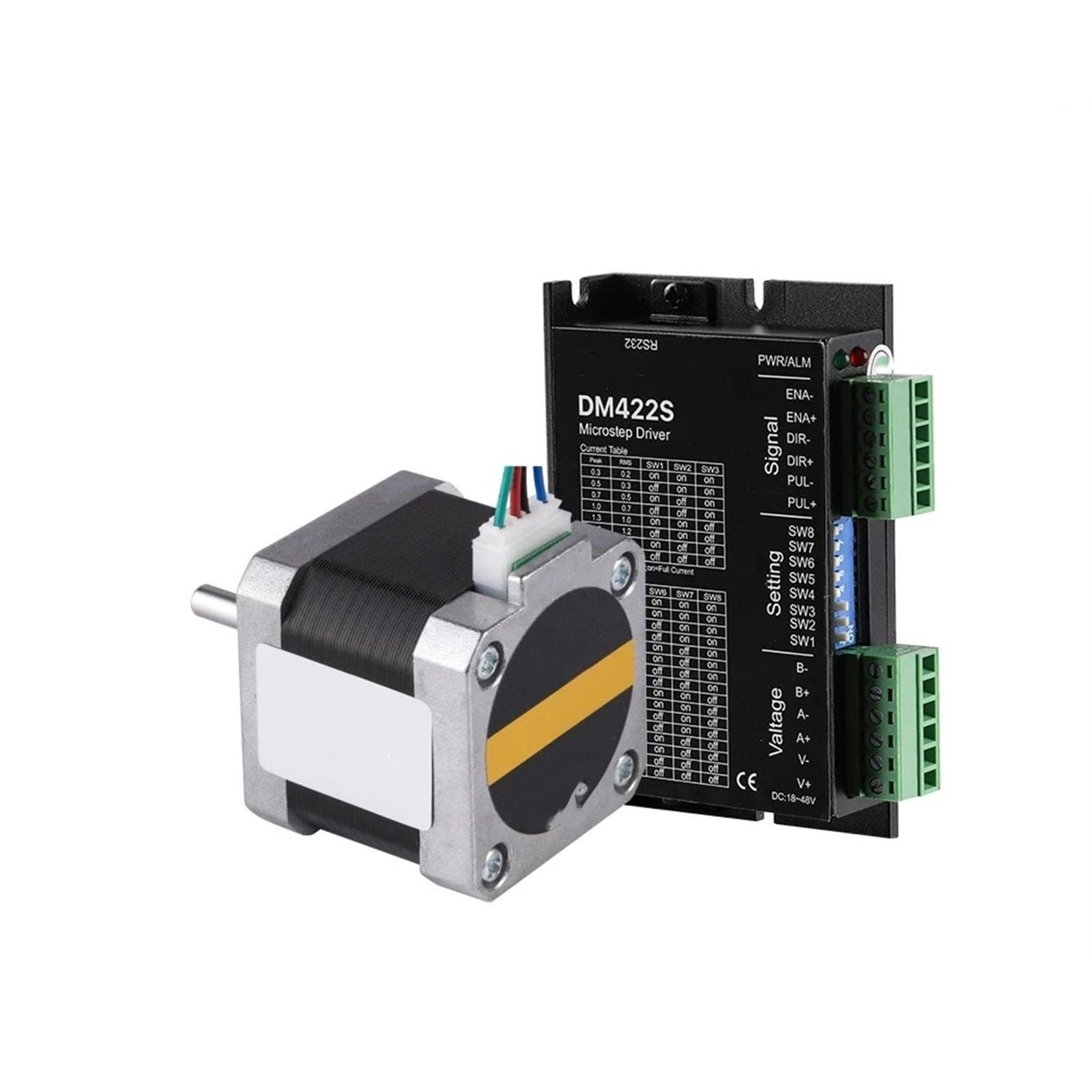42mm Flange Step Motor Kit 0.4N.m 1.5A Nema 17 Open Loop Stepper Motor 1.0A-5.0A 18-50V DC Step Driver for 3D Printer Scena Montaż