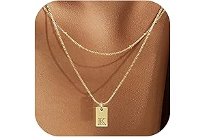 Krfy Women's Cursive Initial Pendant Necklace