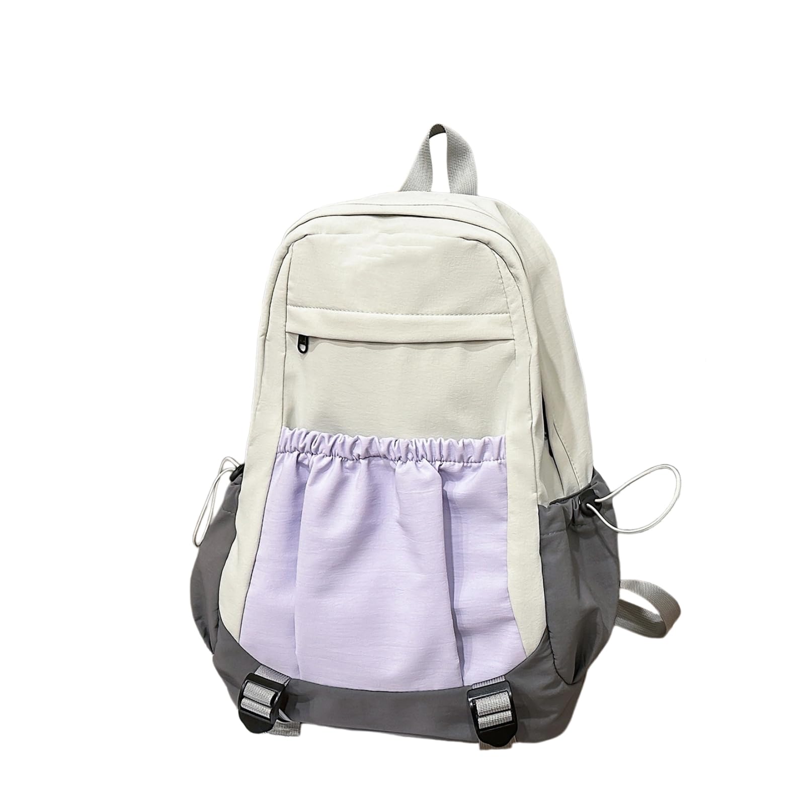Zaino Color-Block Nylon Student Casual College-Style di Viaggio Elegante per Le Donne