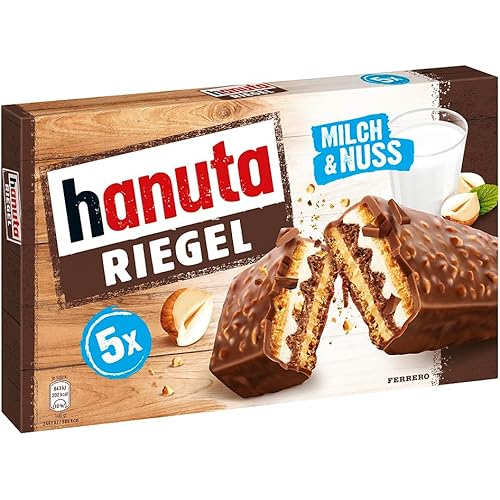 Ferrero Hanuta Riegel Bars 5 pieces 173g Crunchy Candy Wafers