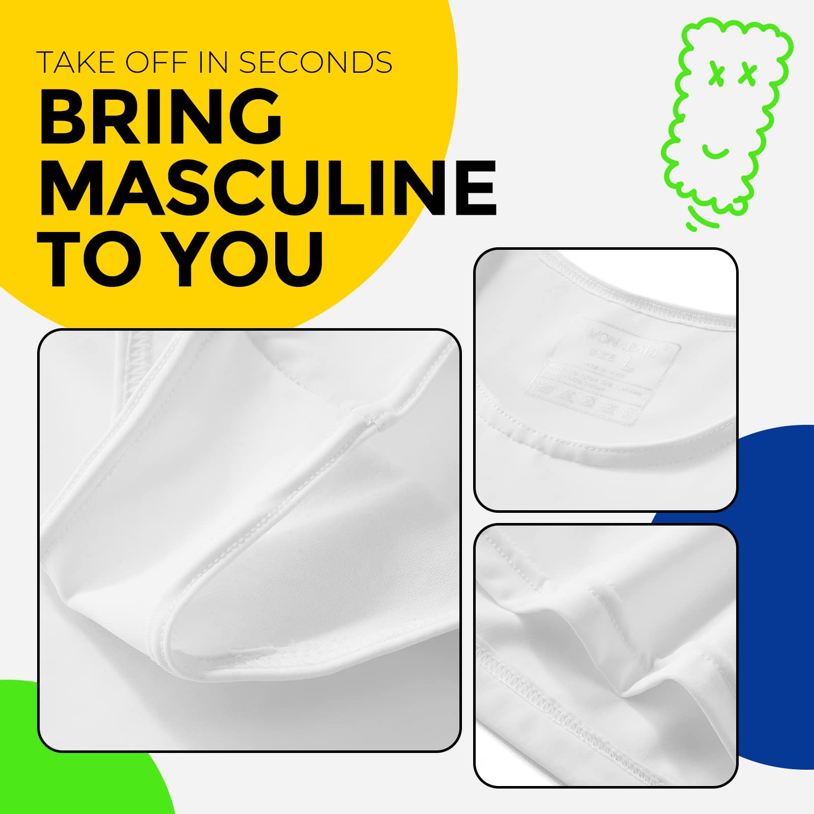 Wonababi Chest Binder, Transgender Binder Ultra Flat FTM Binder for Gynecomastia Compression Binder Chest - Image 3