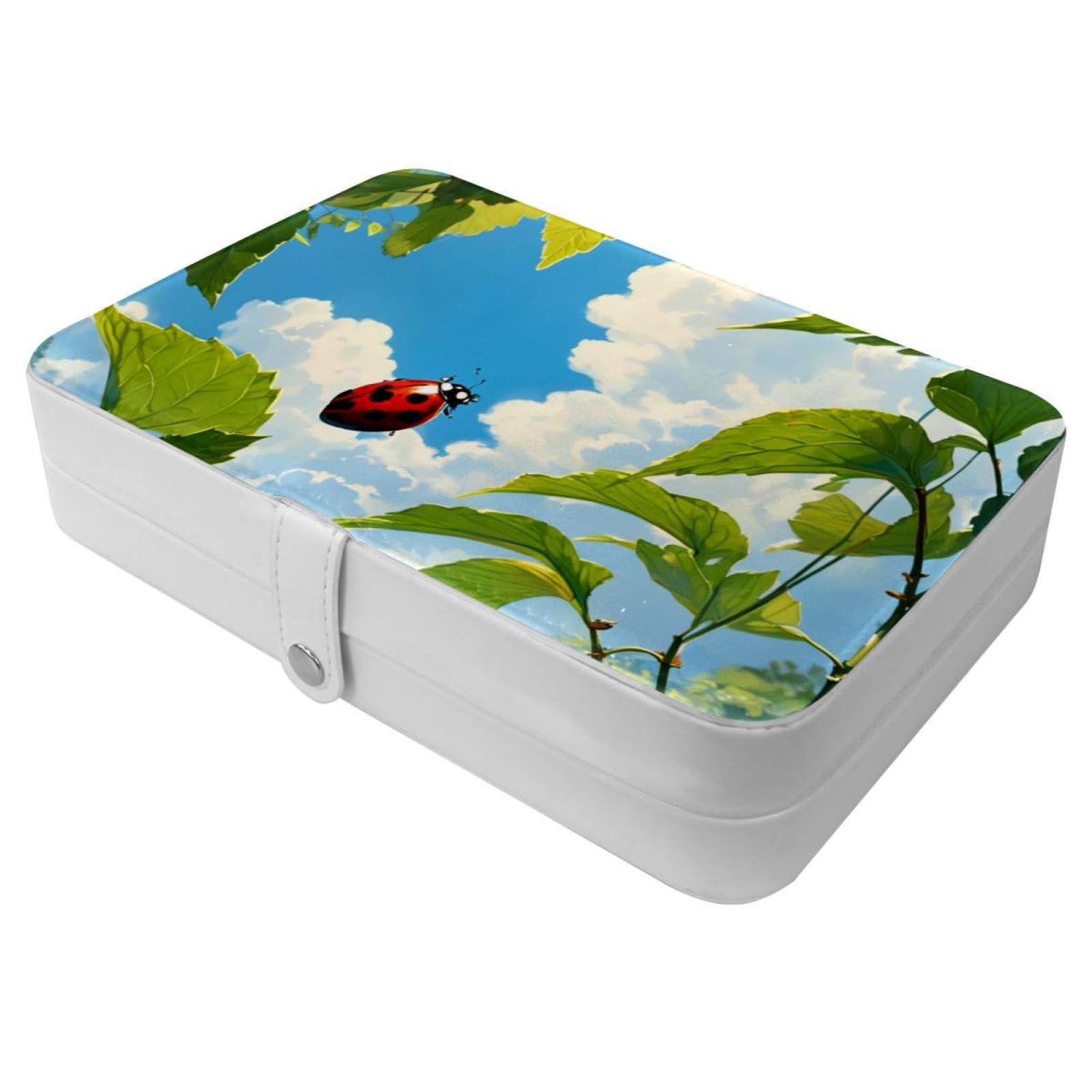 Boîte à bijoux de voyage coccinelle - Étui compact pour bagues et colliers