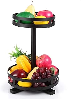 EUNEWR lazy susan plateau tournant 2/3 Tier Noir,360°plateau tournant rangement cuisine,support à épices rotatif de cuisine,organisateur d'armoires de cuisine,Support rotatif de rangement d'angle