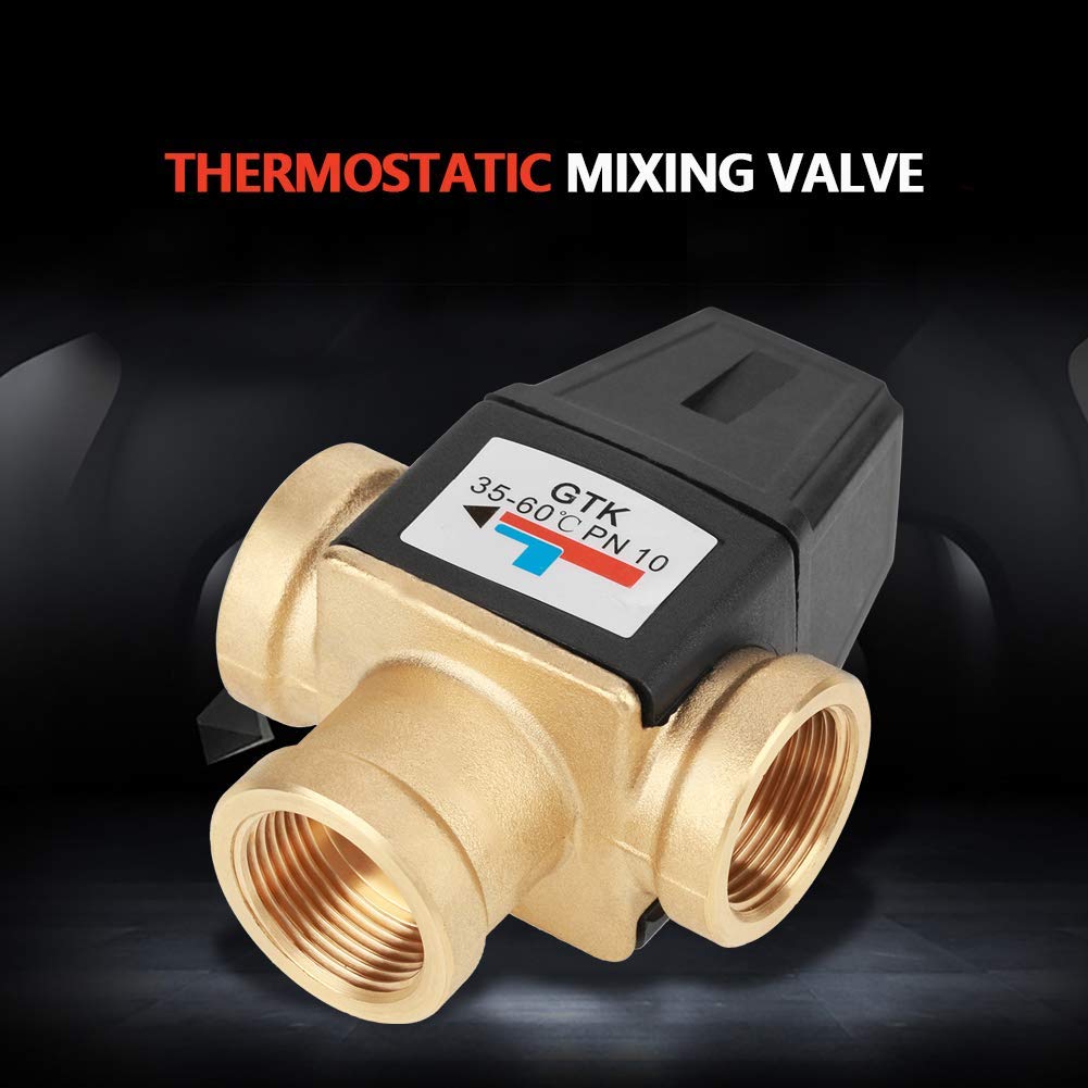 Valvola miscelatrice termostatica ， Valvola a 3 vie DN20 filettata femmina in ottone Valvola miscelatrice termostatica per scaldabagno solare Plastica in ottone funzionale