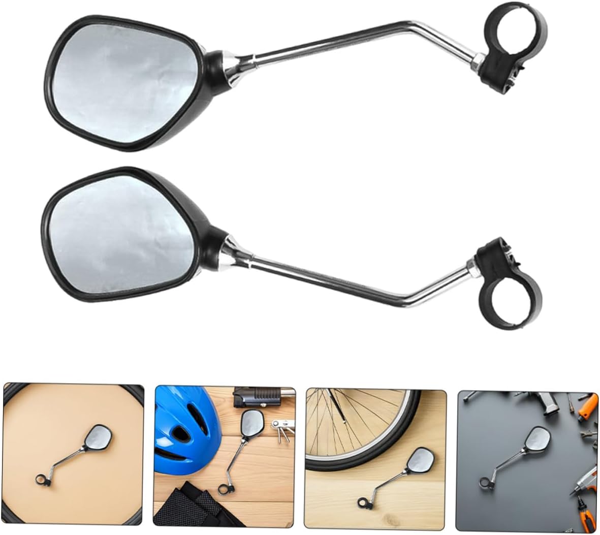 SUPVOX 2 Pairs Mountain Bike Rearview Mirrors for Handlebars, Lightweight Shockproof Bicycle Rear View Mirror Set, Universal Fit for Road and Electric Bikes, Easy Installation for Cycling