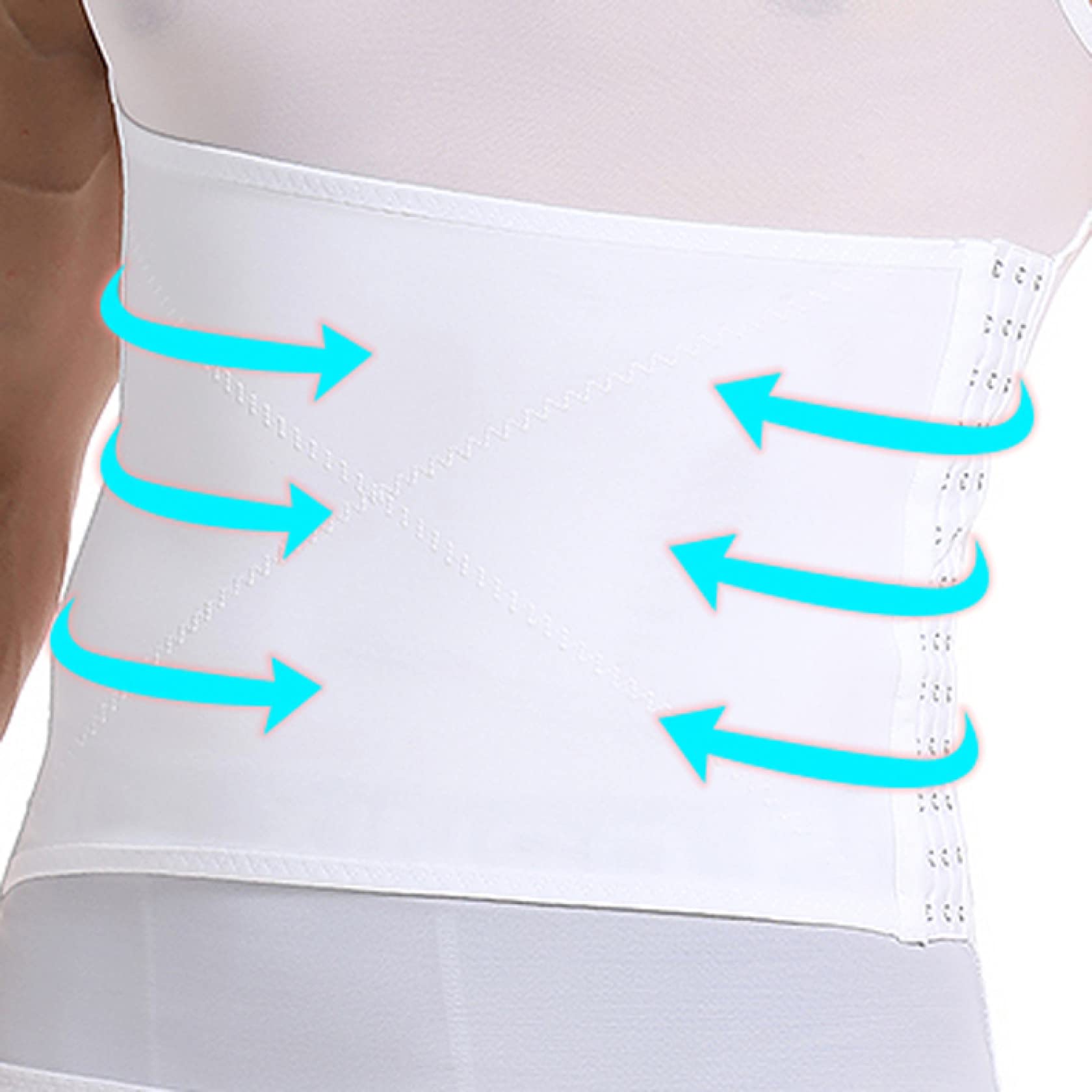 Hooks Shapewear-Oberteile für männer zum abnehmen des bauches – atmungsaktive kompressionshemden, ärmelloser taillentrainer, Body Shaper