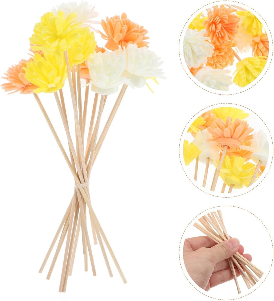 Baluue 12pcs Flower Reed Diffuser Sticks, Artificial Rattan Replacement Refills for Essential Oil Aroma, Decorative Home Fragrance Accessories for Bathroom Office Bedroom - Image 9