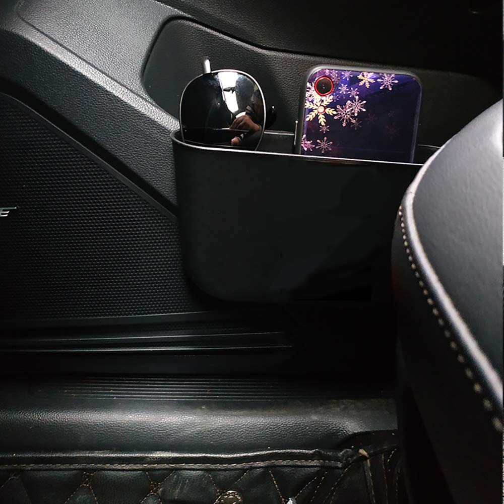 Poubelle Pour Petite Voiture Boîte De Rangement (Couleur: Noir) Double Usage, Matière Plastique Facile à Nettoyer, Poubelle Portable, Boîte De Rangement Suspendue, Peut être installée Sur La Voiture
