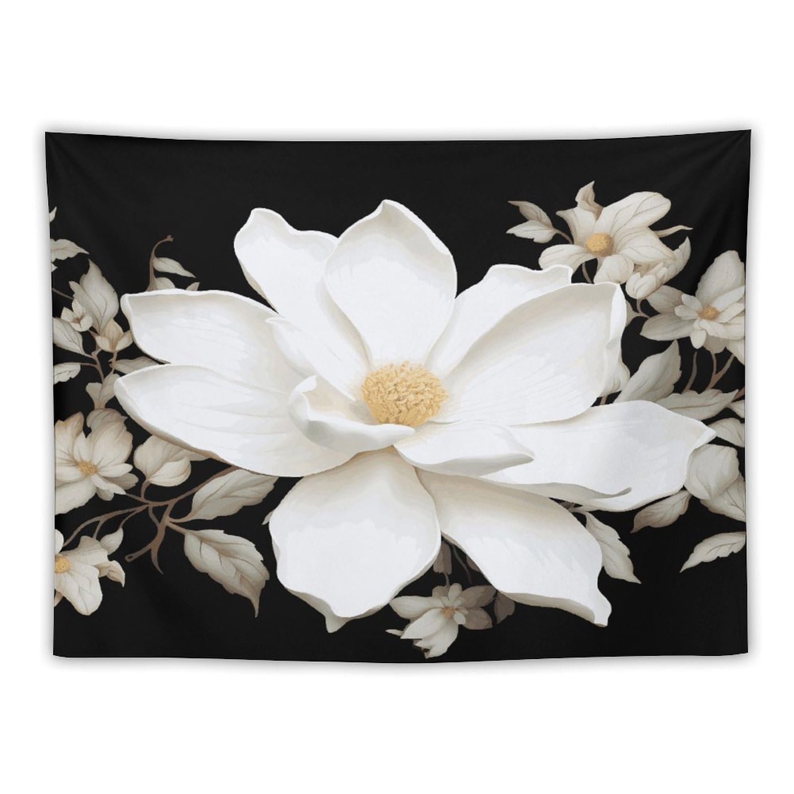 LDGSUPH White Floral Tapestry Wall Hanging Decor Anti-fading Aesthetic Wall Tapestries Fashion Wall Blanket Decor Modern Wall Art Tapestry for Bedroom Home Decor 30"x40"