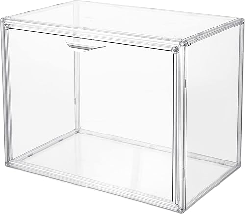 Miniatura 1 de Attelite Vitrina de acrílico transparente, caja de almacenamiento con puerta magnética, apilable, a prueba de polvo, para figuras de acción,