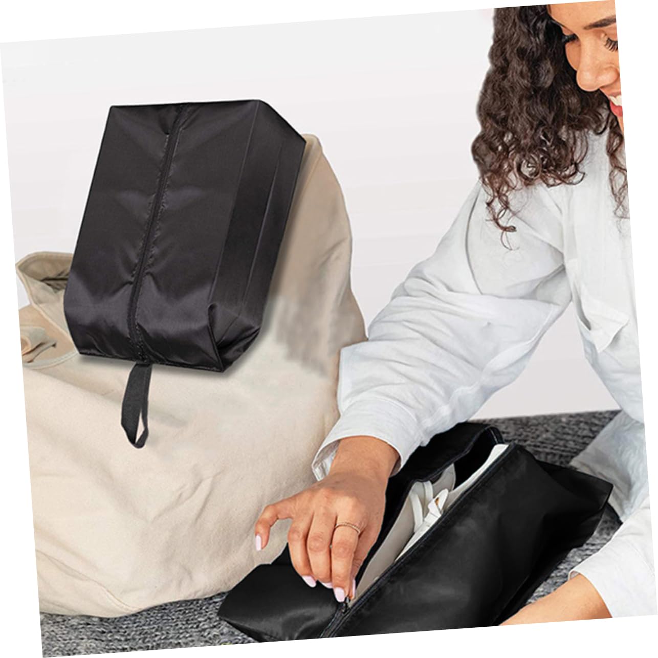 VALICLUD 3er-Set Reise-schuhbeutel Oxford-Stoff Aufbewahrungstasche Mit Kordelzug Reißverschluss Leicht Tragbar Große Kapazität Organisierte Verpackung 2 Stück X 3