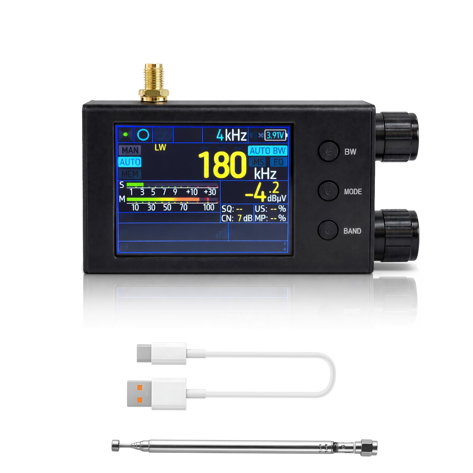 TEF6686 Radio de bolsillo Mini V2.2 | Radio de onda corta FM/AM/SW/LW/MW | Pantalla táctil a color de 2.8 pulgadas, carcasa de aleación de aluminio CNC, batería de 1000 mAh para viajes y uso diario