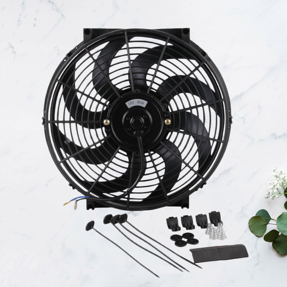 Ventilador de Refrigeración ABS para Coche de 14 Pulgadas Negro