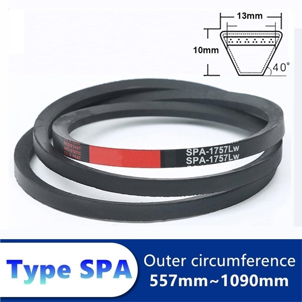 Nastro trasportatore in gomma, modello SPA, 1 m x 10 mm, cinghia a V per trasporto, angolo di 40°, materiale in gomma, ideale per uso industriale, prestazioni ad alta trazione