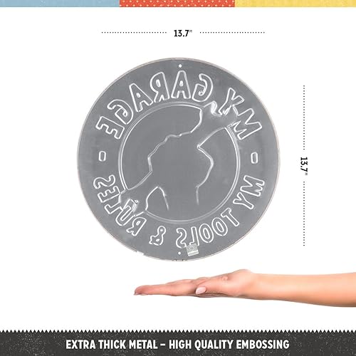 Miniatura 2 de Nostalgic-Art Cartel de hojalata retro, Ø 13.7", My Garage  My Tools & Rules  Idea de regalo para mecánica, hecho de metal, diseño vintage